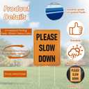 4 Pack Please Slow Down Signs for Yard with Stakes, 16x12 inch Double Sided Reflective Please Slow Down Signs, Corrugated Plastic Safety Sign for Neighborhoods, Streets, Kids and Pets at Play
