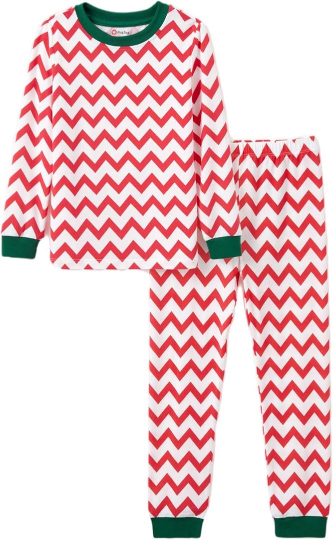 PATPAT Boys Pajama Sets Ages 2-12 Years - Snug Fit Long Sleeve Crew Neck Sleepwear, Soft Breathable Kids PJs (Red, S)