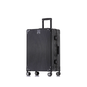 HotWay 28 Inch Checked in Luggage with Aluminum Frame, PC Hard Shell Suitcase with Spinner Wheels and TSA Lock, Large Suitcase for Business Travel, Black