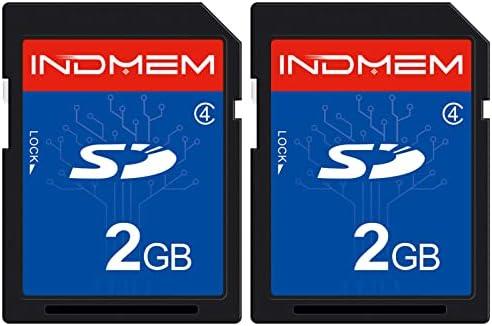INDMEM 2 Pack SD Card 2GB Class 4 Flash Memory Card 2G SLC Stanard Secure Digital Cards (2PC)