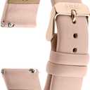 Leather Watch Bands for Women and Men, Quick Release Watch Band, 12mm,14mm,16mm,18mm,20mm and 22mm Easy Interchangeable Strap (Nude / Rose Gold Buckle)