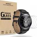 AKWOX (4-Pack) Tempered Glass Screen Protector for Gear S2 / Samsung Galaxy Watch (42 mm), [0.3mm 2.5D High Definition 9H] Clear Screen Protector for Samsung Gear S2 Frontier/Classic/Gear Sport