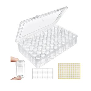 1pack 60 Grids Bead Organizer and Storage Diamond Painting Containers Portable Plastic Case Box Arts Crafts Storage for Seeds Beads Sewing Cosmetic Nail Glitter Powder Small Parts Rhinestones