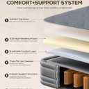 Fast Inflate AirBed, Quiet & Comfortable Blow Up Bed for Home Guests, Camping, Travel, 20” Tall Luxury Air Mattress with Quilted Foam Topper, U-shaped PVC strap for Extra Firm Support, Inflatable Bed, 20"Queen