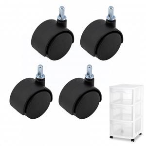 4 PCS Swivel Caster Wheels Compatible with Sterilite 3 Drawer Cart, 1.5 Inch Wheels Replacement, M6 Circlip Stem Caster Wheel, 360 Degree Rotatory, Easy to Install, Replacement Casters for Drawer Cart