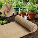 Burlap Fabric - Garden Burlap Fabric Roll Natural Jute Outdoor Fabric Burlap Weed Barrier Trees Trunk Wrap for Crafts Farmhouse Gardening Table Decor for Crafts (19.7" x 15 Feet)
