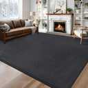 Large Area Rugs for Bedroom Living Room - 5x8 Feet Ultra Soft Dark Grey Rug Thickened with Memory-Foam, Solid Modern Minimalist Carpets for Home Decor, Non-Slip and Comfy Nursery Room Rugs