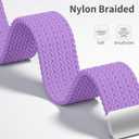 Braided Stretchy Bands with Magnetic Clasp for Apple Watch Band 40mm 38mm 41mm 42mm 44mm 45mm 46mm 49mm, Bling Crown Designer Soft Nylon Sport Solo Loop for iWatch Series 10 9 8 7 6 5 4 3 Ultra 2 1 SE (Light purple)