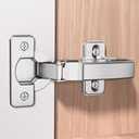 Kimdot 2 Pcs High-Performance Full Overlay Frameless Soft Close Cabinet Hinges, Concealed Kitchen Cabinet Hinges, European Cabinet Door Hinges with Screws Clip-on Nickel Plated Finish