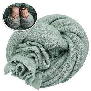 Newborn Posing Wrap Newborn Photography Props Soft Stretch Knit Blanket Handmade Wrap for Baby Boys Girls Photoshoot Green