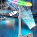 (2025 Upgraded) Above Ground Pool Fountain with Lights, 16''-27'' Adjustable Height, RF Remote APP Control Pool Fountains for Above Ground Pools, Solar Powered LED Lights Pool Sprinkler Fountain, Gray