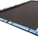 Blue Wave Bronze 20 ft x 40 ft Rectangular Winter In Ground Pool Cover Blocks Debris & Sunlight with 8-Year Protection for Off-Season - With Solid Polyethylene Shield, 4 ft Overlap, Cable, Winch