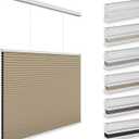 Custom Top Down Bottom Up Blackout Cellular Shades, Cordless Room Darkening Blinds for Indoor Windows, Pull Down Honeycomb Blinds Easy to Install, Beige, Size is 22"W x 64"H