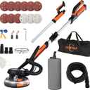 Drywall Sander, 780W Electric Drywall Sander with Vacuum Dust Collection, 1800RPM 7 Variable Speed Popcorn Ceiling Removal Tool with LED, Dustless Wall Sander (L-shape Handle-orange)