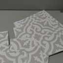FloorPops FP2942 Medina Peel & Stick Floor Tiles, Grey (12"L x 12"W x 0.06"T, Gray)