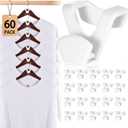 HOUSE DAY Space Saving Hanger Hooks 60 Pack, White Clothes Hanger Connector Hooks, Heavy Duty Hangers Hook Space Saver, Sturdy Hanger Connector Hook, Premium Cascading Hangers for Closet
