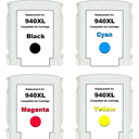 5Star Compatible Replacement for 940xl. Works with OfficeJet Pro 8500 8500A A909a 8000 A809a A910a Printers. 4 Pack (Black, Cyan, Magenta, Yellow)