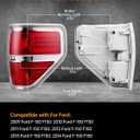OKLPF Rear Brake Tail Lights Compatible With 2009 2010 2011 2012 2013 2014 Ford F150 F-150,Replace Silver Taillights Assembly Red Chrome Tail Lights,Not Included Bulbs,Driver and Passenger Side