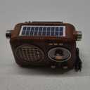 Gelielim Radios Portable AM FM SW,Vintage Radio Bluetooth Speaker with Crystal Clear Sound, Rechargeable Battery Powered, Retro Small Radio with Solar Panel & Flashlight, Gifts for Seniors Elderly (Brown)