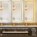 S'bagno 40X28 Gold LED Mirror for Bathroom with Frontlit & Backlit, LED Bathroom Mirror with Metal Frame, Anti-Fog, Stepless Dimmable, 3 Colors Temperature LED Vanity Mirror(Horizontal/Vertical)