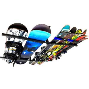 StoreYourBoard Adjustable Ski and Snowboard Ceiling Rack, Overhead Storage Mount, Double Sided