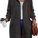 Zeagoo Women's Zip Up Hoodies Long Sleeve Long Tunic Sweatshirts Oversized Fleece Casual 2025 Fall Jacket Coat with Pocket (Large, Dark Grey)
