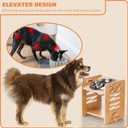 Elevated Dog Bowl 4.7-11.8with Food Grade 304 Stainless Steel 51 OZ, 9 Heights Bamboo Dogs Bowl Stand for Medium and Large Dogs, 1 Pack