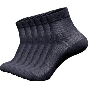 6 Pack Men Dress Socks, Cotton Mesh Ventilating Ankle Length,Thin Breathable Summer Business Footwear for Men (Large)