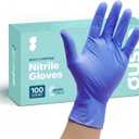 GUSTO Blue Nitrile Gloves, Disposable Gloves  4 Mil, Latex & Rubber Free, Non-Sterile Powder-Free (Formerly Comfy Package) (Large)