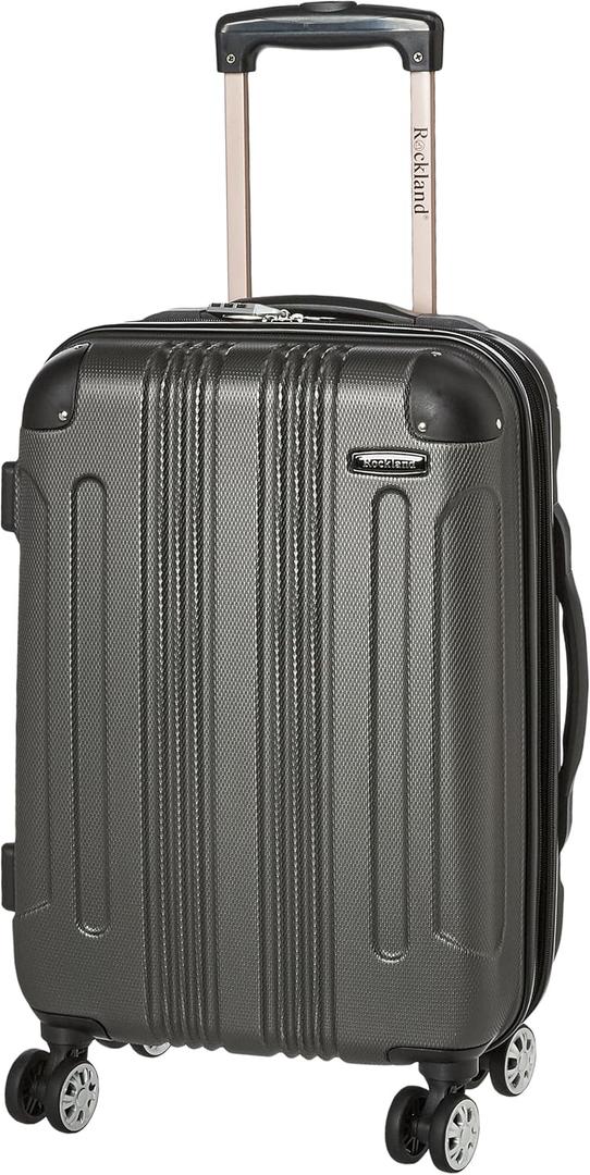 Rockland London Hardside Spinner Wheel Luggage, Grey, Carry-On 20-Inch