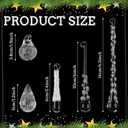 Landical 20 Pack Clear Glass Christmas Ornaments Chandelier Crystals Teardrop Hanging Ornaments Drop Pendant for Christmas Tree Winter Wedding Party Centerpieces Decoration