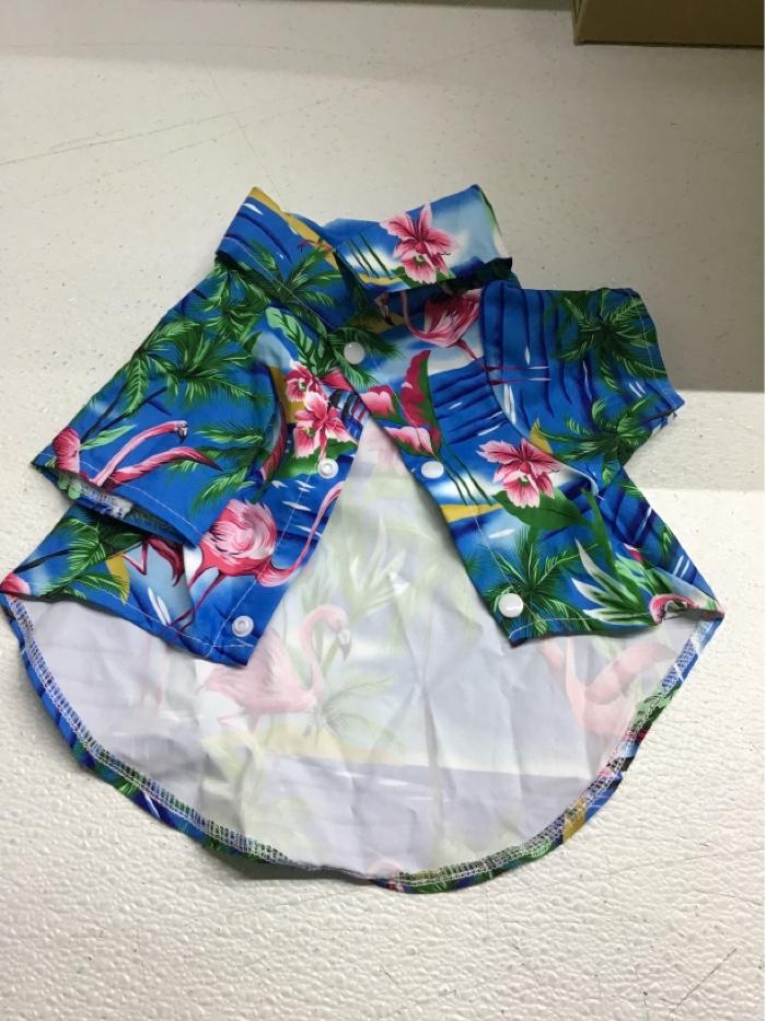 Dog Hawaiian Shirt NewStyle Summer Beach Vest Short Sleeve Pet Clothes Dog Top Floral T-Shirt Hawaiian Tops Dog Jackets Outfits for Small Dogs Breeds Cats Blue, L