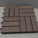 Premium Acacia Wood Interlocking Deck Tiles, 9 PCS 12"x12"x0.9" Patio Flooring, Outdoor Waterproof Decking Tiles for Balcony, Backyard & Patio, All Weather Use (Gray - Crossed Pattern)