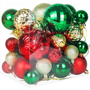 Annecy Christmas Tree Ornaments - 36 PCS Shatterproof Christmas Ball Ornaments Set for Holiday, Wreath & Party Decorations (Multi-Size, Red, Green, Gold)