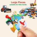 Puzzles for Kids Ages 4-6 2x60 Pieces Jigsaw Puzzles for Toddlers 3-5,6-8,Fun Bulldozer & Truck Toys,2 in 1 Pack Educational Construction Site Games for Boy & Girl, 15.36 x 11.22 inches