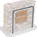 Livabber Napkin Holder, Metal Napkin Storage Modern Freestanding Tissue Paper Dispenser for Table Kitchen Countertop (Marble Base, Chrome)