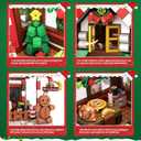 Christmas Gingerbread House Building, Christmas Village House Building Set, Contain Christmas Tree and Train, Xmas Brick Toy Gifts for Adults Teens and Kids 1288PCS (Brown)