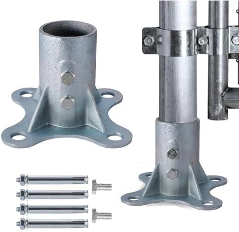 HOOBBS Chain Link Fence Post 2 1/2" Floor Flange, Pipe Flange Galvanized Fence Post (1)