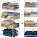 4-Tier Stackable Closet Organizers and Storage Basket, Foldable Closet Shelf Organizer System, Space-Saving Clothes Storage Drawer Organizer for Wardrobe, White (Patent Pending)