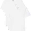Lacoste Men's 100% Cotton Slim Fit Crew Neck Undershirt, 3-Pack (Medium, White)