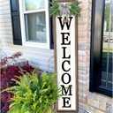 Surfapans Welcome Sign for Front porch Standing 45"X9"Large Wood Frame Outdoor Tall Welcome Signs Vertical Decor for Farmhouse Rustic Home Modern Outside Front Door Wall Decorations (Wood White)