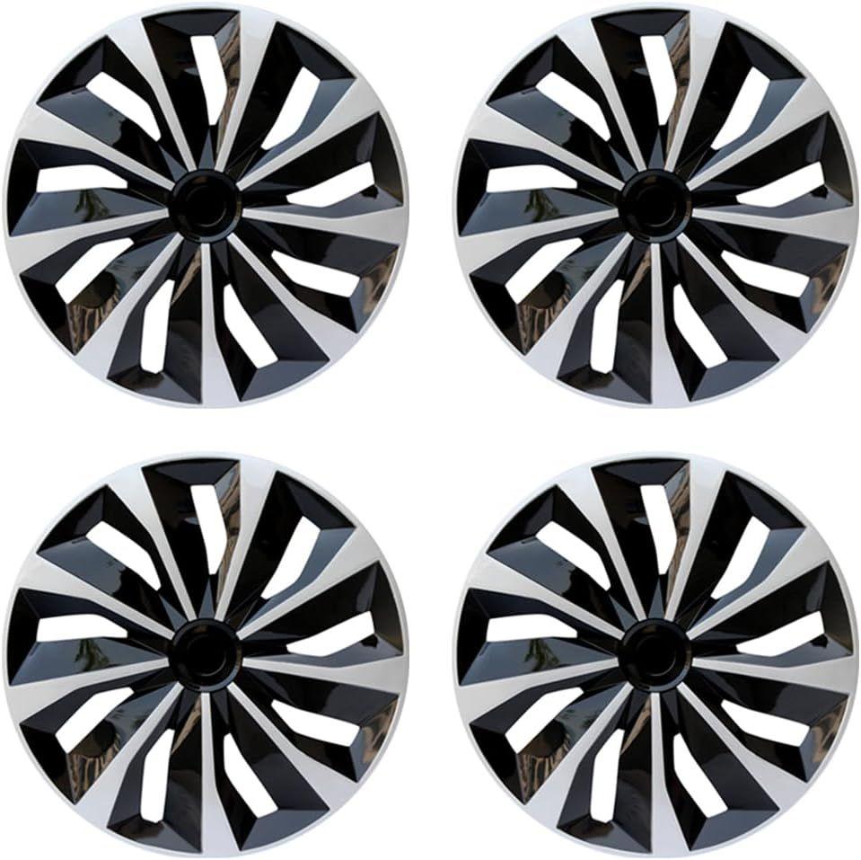 Hubcap Wheel Covers Replacement Size R15 Hub Caps Universal-Fit Steel Wheel Rims Cover ABS Tire Cap for Most Cars Trucks Sedans SUV -Set of 415-inchSilver-Black