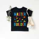 Master Builder Tshirt, Kids Building Blocks Shirt, Toddler Boy T Shirt, Builder Ornament Shirts, Building Brick Shirts, Block Birthday Shirt, XS