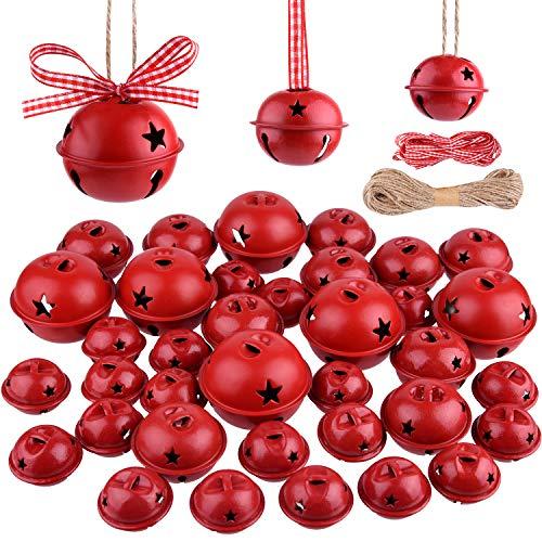 KUUQA 36 Pcs Christmas Jingle Bells Craft Bells with Star for Christmas Party, Tree, Wreath Ornaments, Holiday DIY Decorations