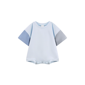 Bafeicao Baby Boy Girl Bubble Romper Color Block Short Sleeve T Shirt Newborn Summer Bodysuit 12-18M, Blue 