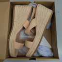 TEMOFON Espadrilles Wedge Sandals for Women: Slip On Elastic Ankle Strap Platform Sandals Dressy Comfortable Summer Wedges Heels Shoes 10 