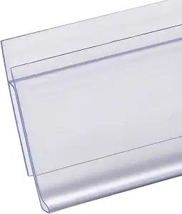 Shelf Label Strips 48" 50 Pack Snap-in 1.25”H Price Tag Holders Clear