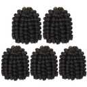 Crochet Braids Hair 8 Inch Jamaican Bounce Wand Curl Crochet Hair Curly Bounce Crochet Braids Hair Extension Twist Crochet Hair(5 PCS, 4)