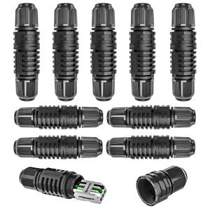 Junction Box Cable Connector Waterproof Cable Connector Junction Box 2 Way with 3 Pin Electrical Connectors Extension Cord for 22-10 AWG 32A 4-9mm Wire (10 Pack)