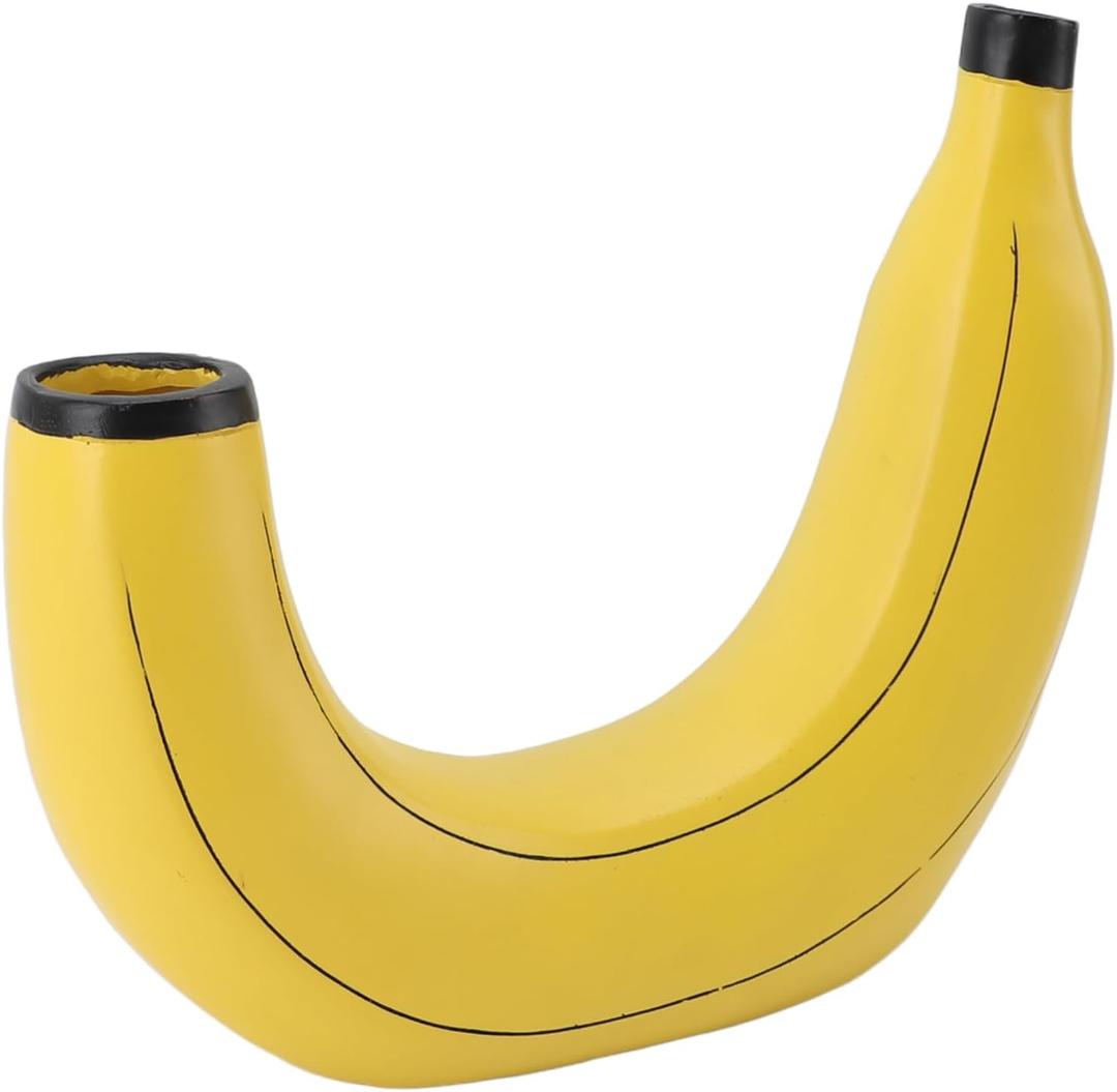 Banana Vase Decoration, Innovative Modern Fruit Shape Flower Vase, Stylish Resin Vase Ornament for Home Decor Bedroom Office Desk Farmhouse, Ideal Gift 3 Packs